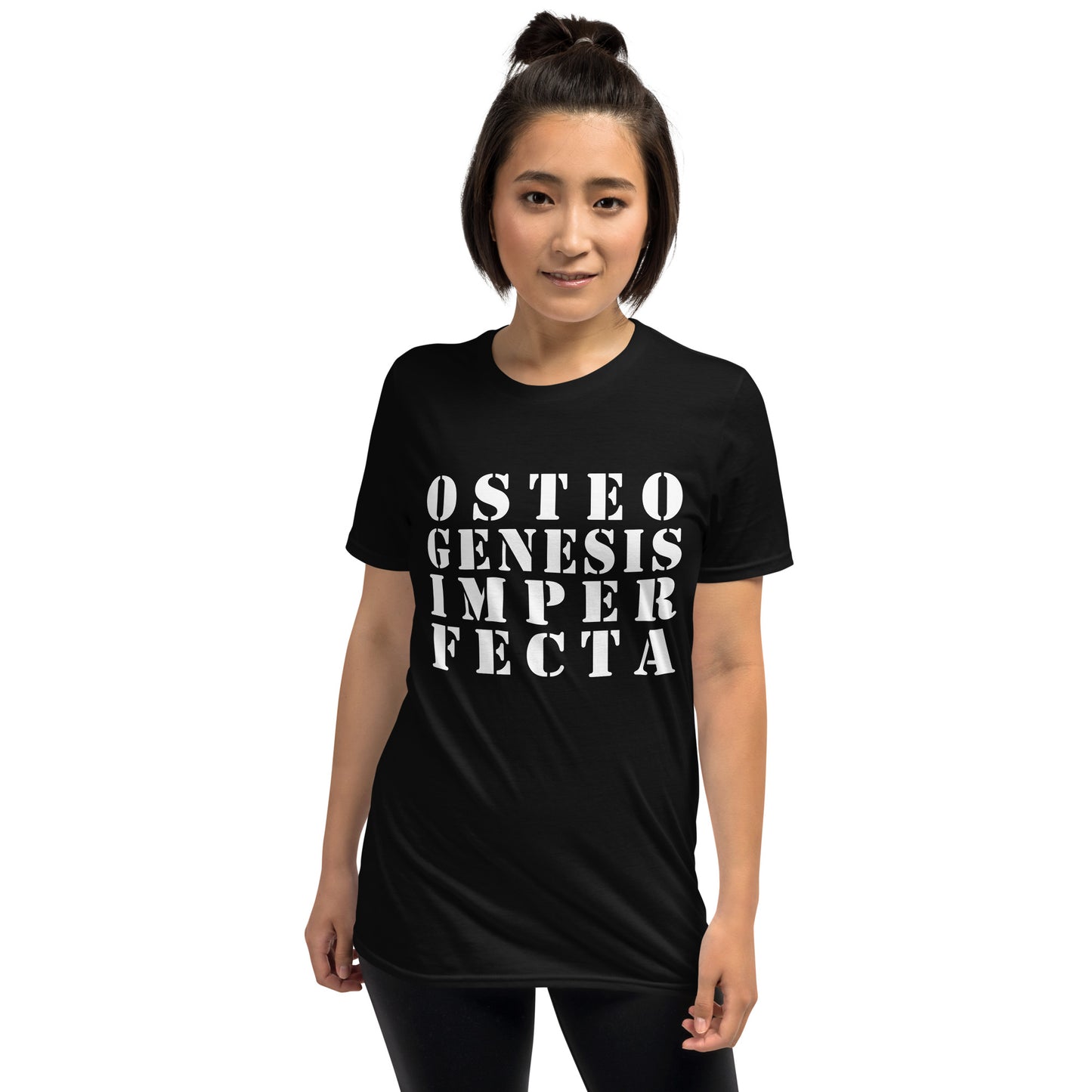 Osteogenesis Imperfecta Stencil White T-Shirt