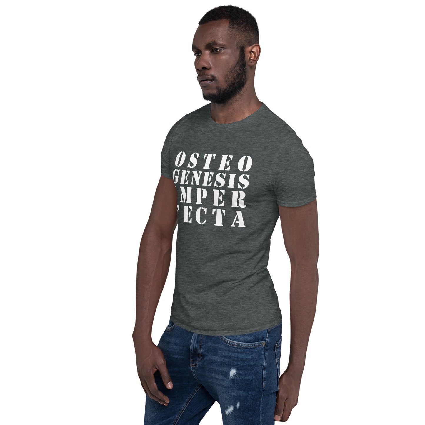 Osteogenesis Imperfecta Stencil White T-Shirt
