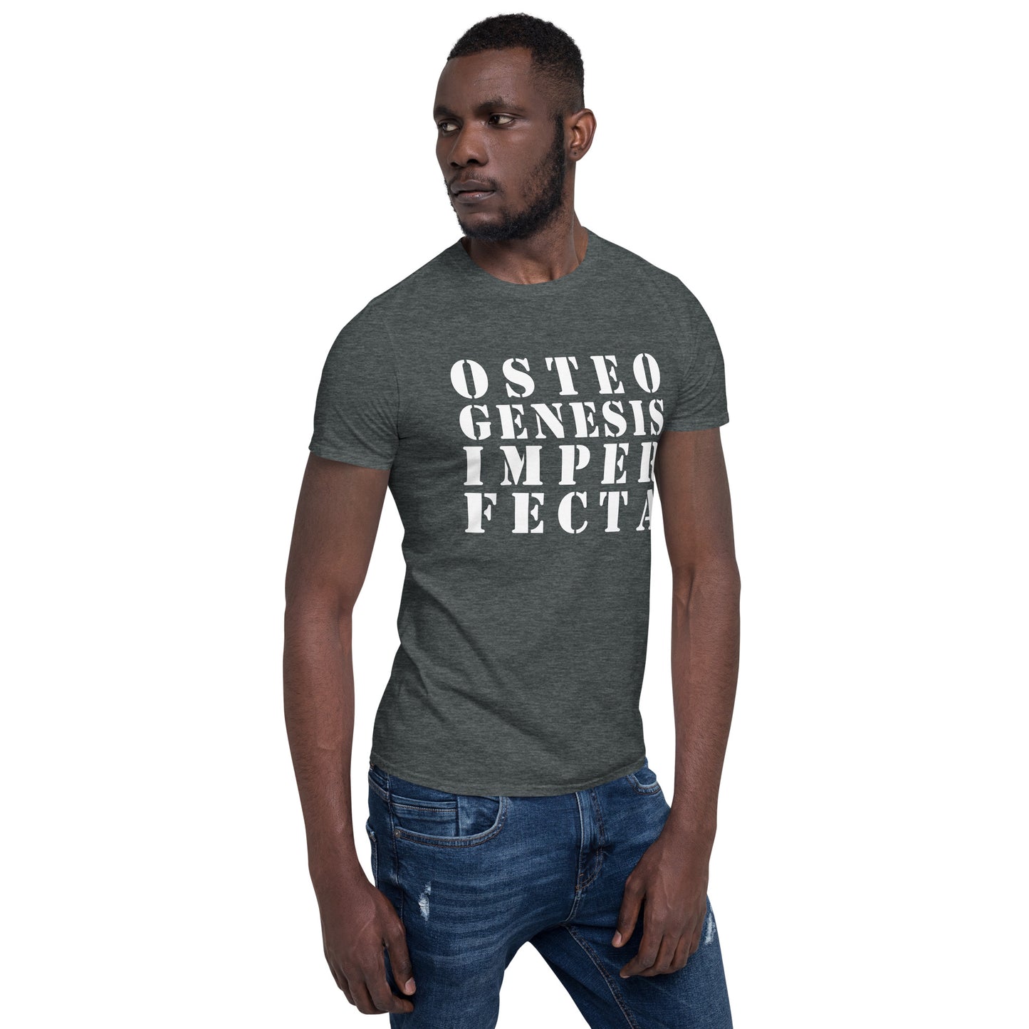 Osteogenesis Imperfecta Stencil White T-Shirt