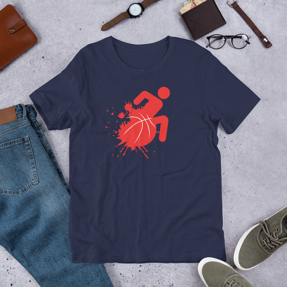 Red Splatter Wheelchair Basketball T-shirt