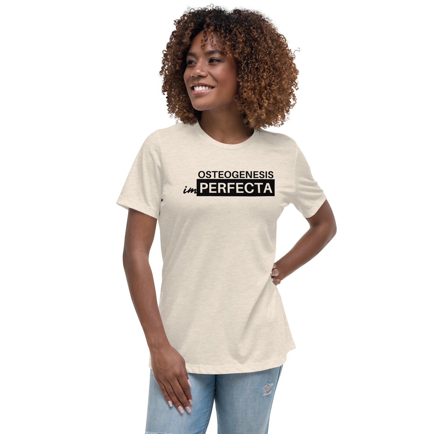 Women's Black Print Osteogenesis imPerfecta T-Shirt