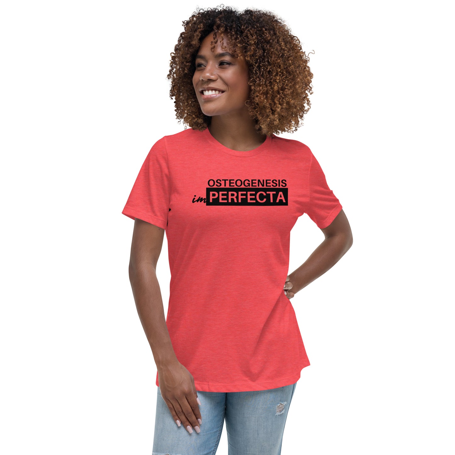 Women's Black Print Osteogenesis imPerfecta T-Shirt
