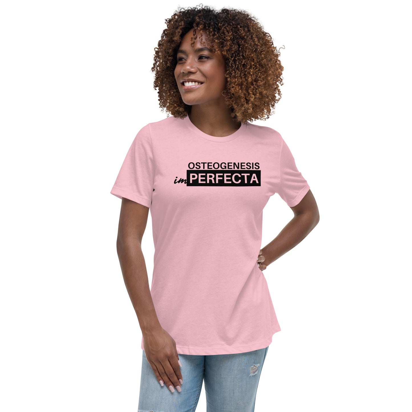 Women's Black Print Osteogenesis imPerfecta T-Shirt