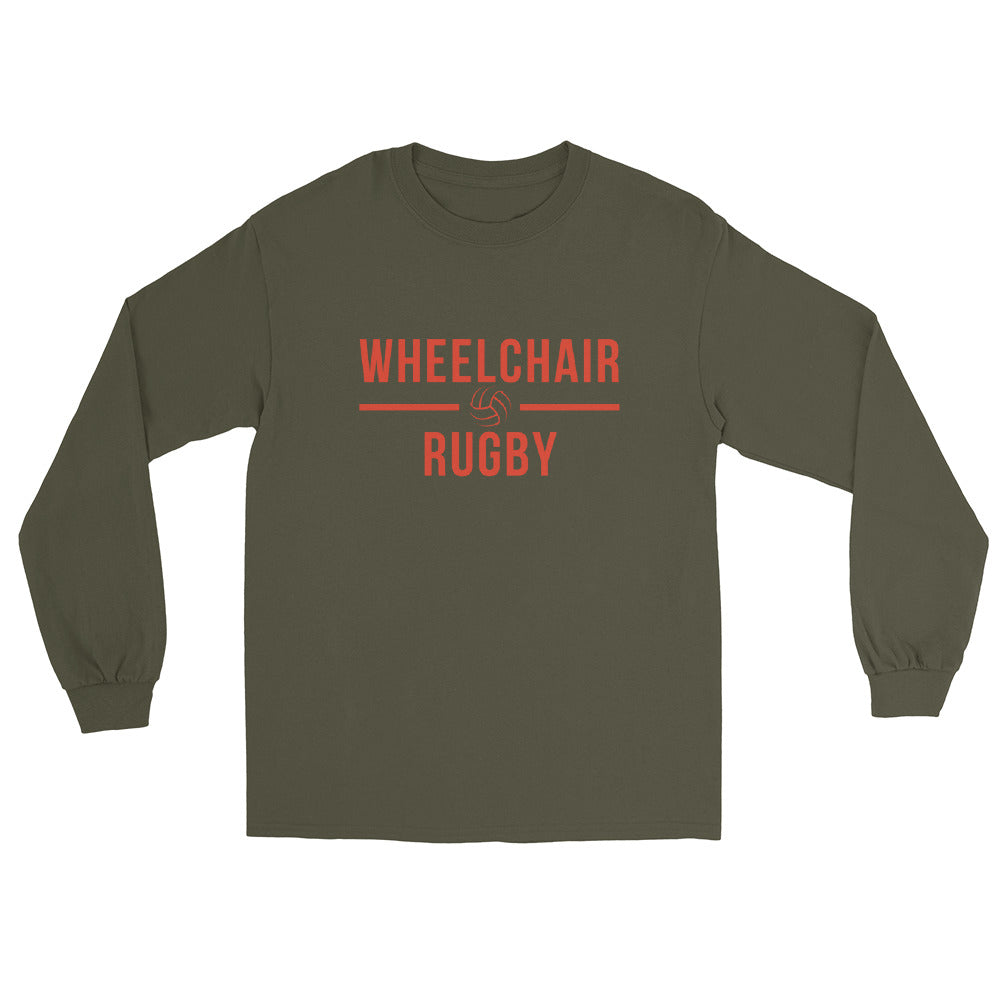 Wheelchair Rugby Text Long Sleeve Shirt
