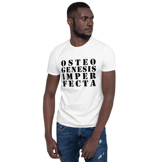 Osteogenesis Imperfecta Large Stencil Black T-shirt