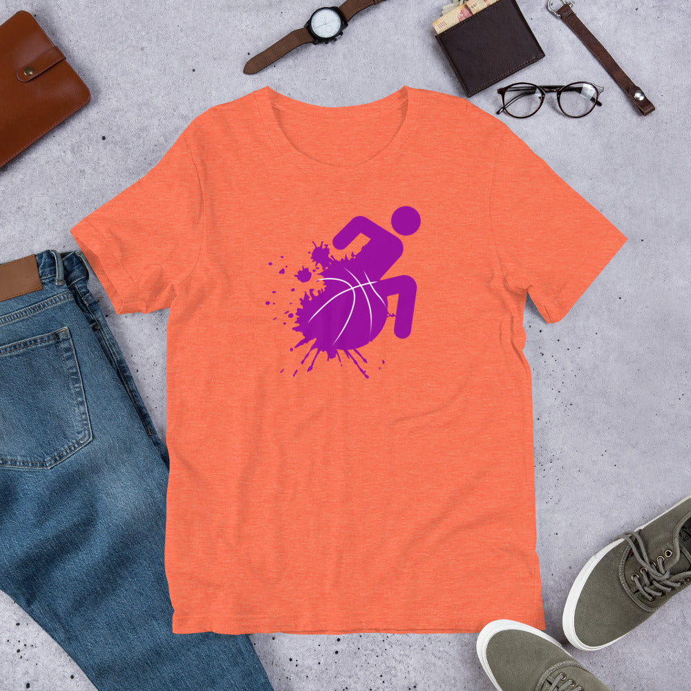 Purple Splatter Wheelchair Basketball T-Shirt