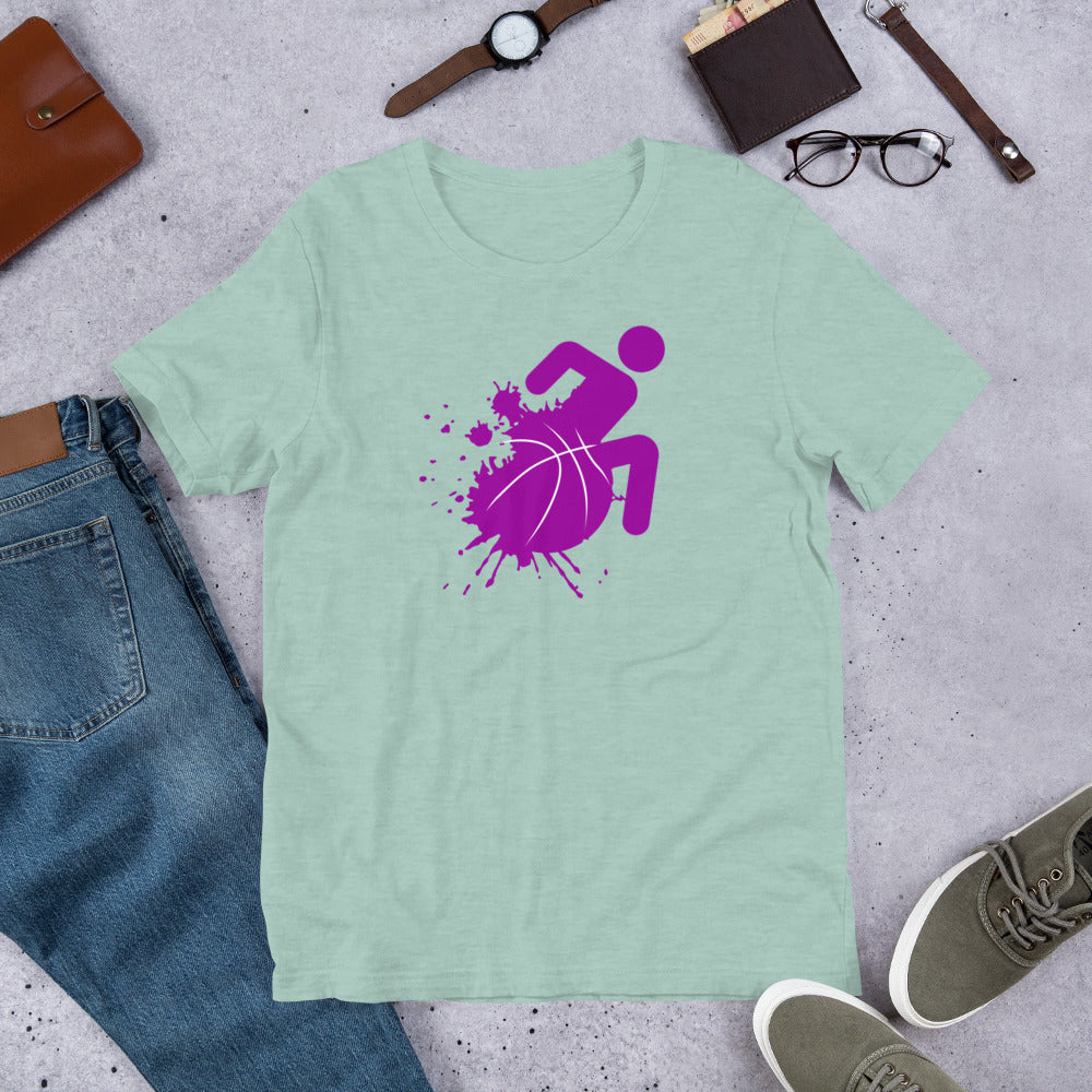 Purple Splatter Wheelchair Basketball T-Shirt