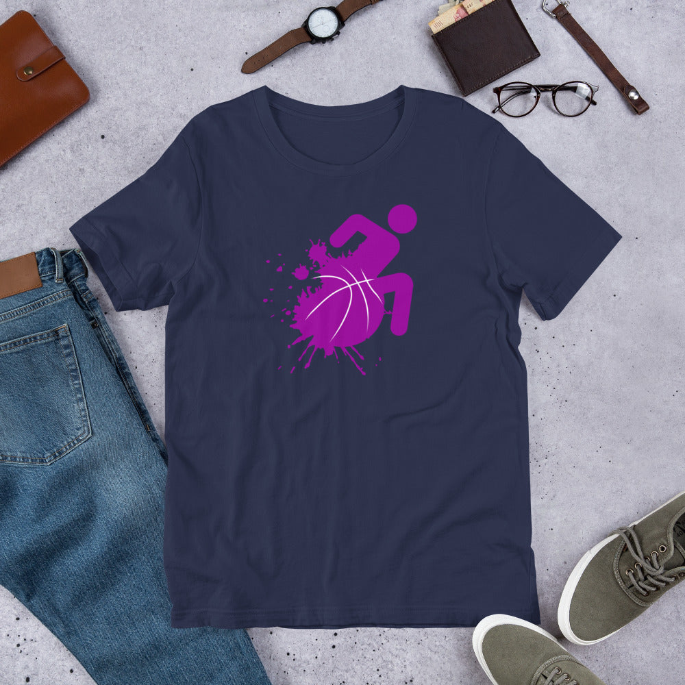 Purple Splatter Wheelchair Basketball T-Shirt