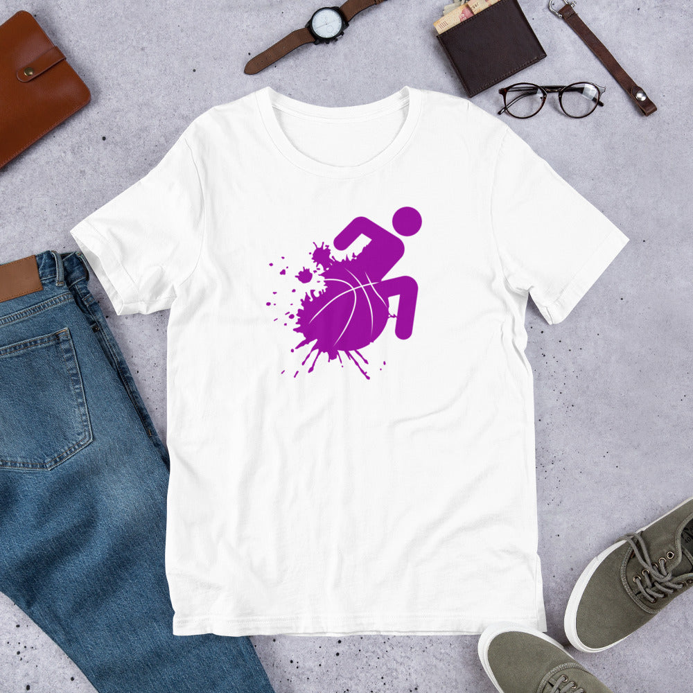 Purple Splatter Wheelchair Basketball T-Shirt