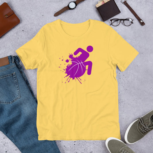 Purple Splatter Wheelchair Basketball T-Shirt
