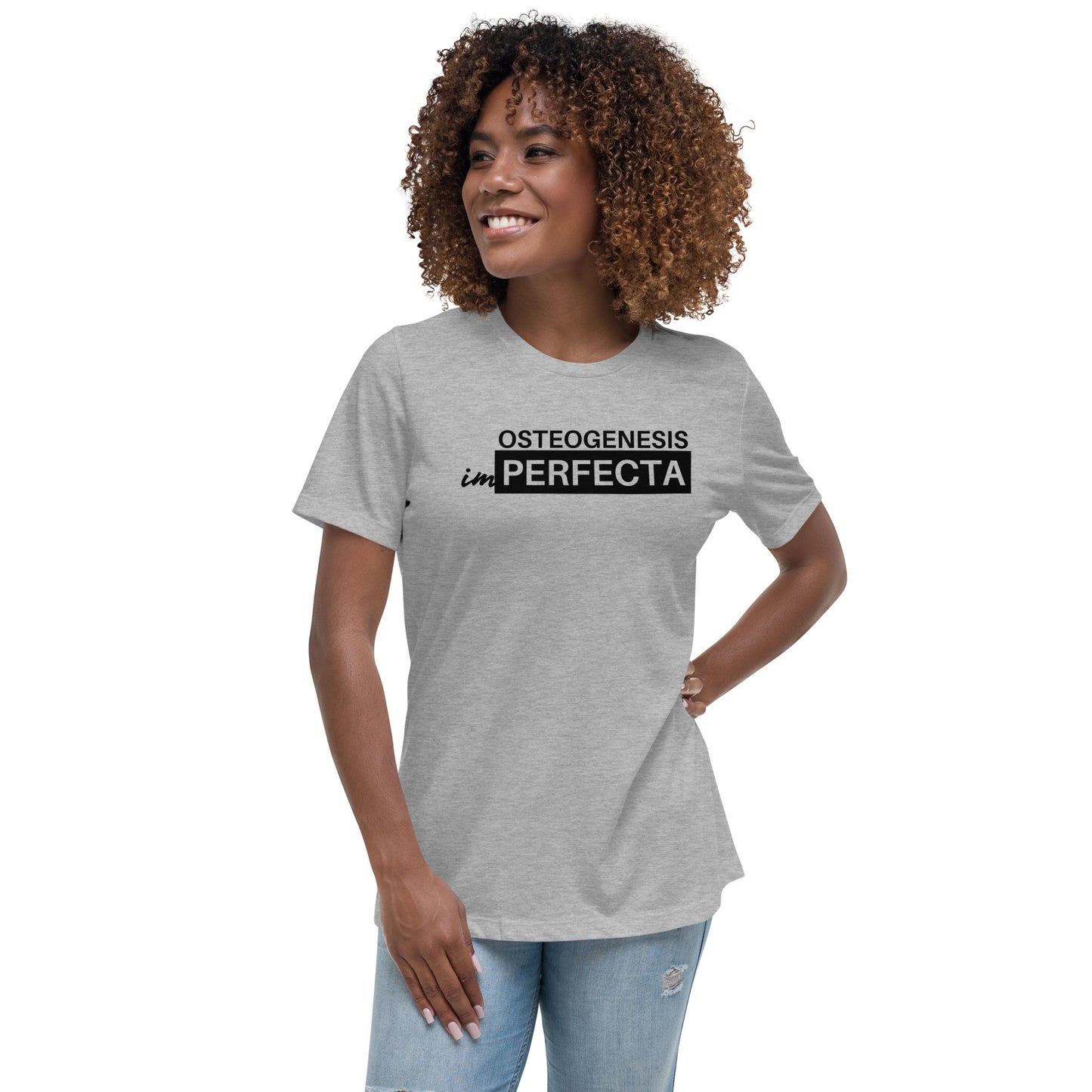 Women's Black Print Osteogenesis imPerfecta T-Shirt