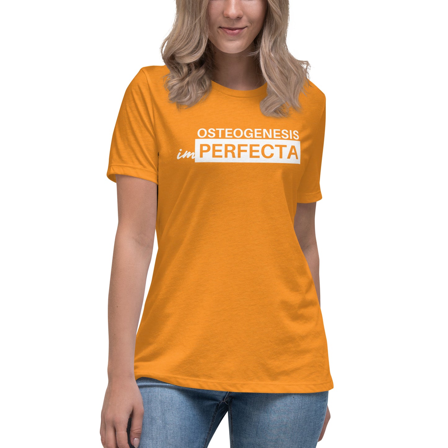 Women's White Print Osteogenesis imPerfecta T-Shirt