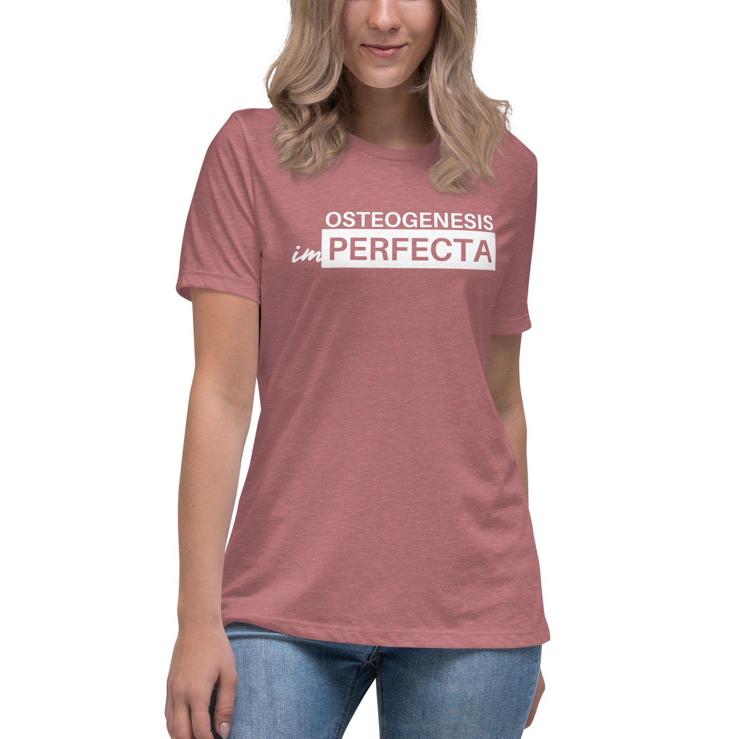 Women's White Print Osteogenesis imPerfecta T-Shirt