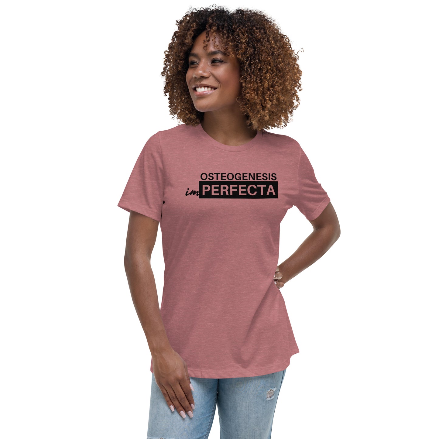 Women's Black Print Osteogenesis imPerfecta T-Shirt