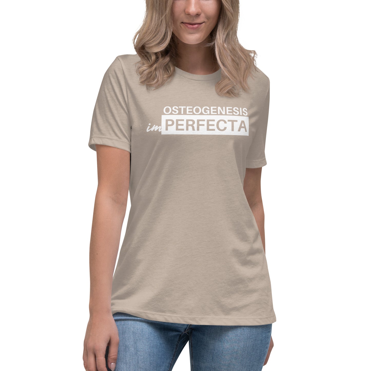 Women's White Print Osteogenesis imPerfecta T-Shirt