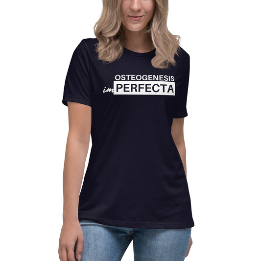 Women's White Print Osteogenesis imPerfecta T-Shirt