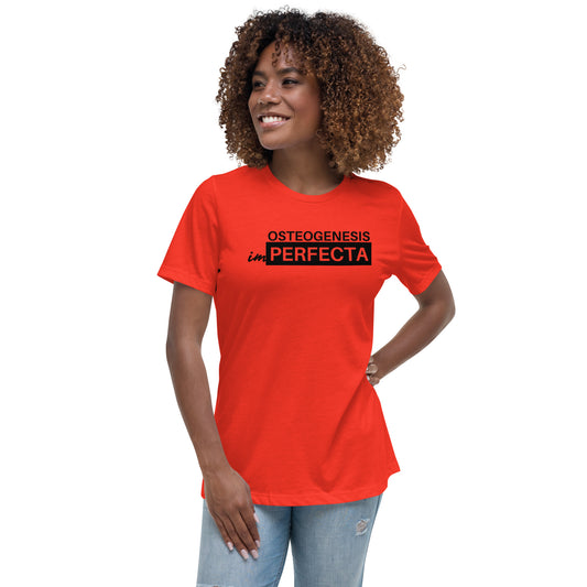 Women's Black Print Osteogenesis imPerfecta T-Shirt