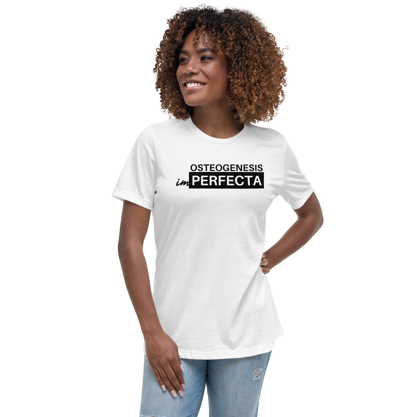 Women's Black Print Osteogenesis imPerfecta T-Shirt